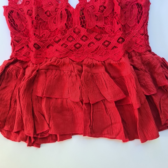 Free People Adella Womens Cami in Red - Picture 5 of 11